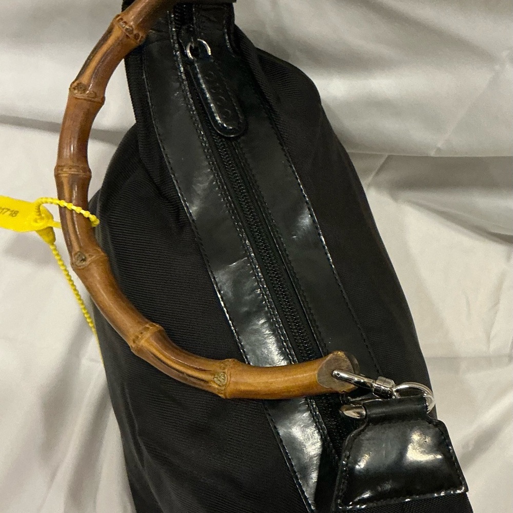 Authentic Gucci Bamboo Handle Nylon Shoulder Bag - Picture 4 of 13